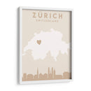 Zurich - Mapas del corazón de la ciudad 95 - Emiliano Deificus | Cuadro decorativo de Canvas Lab