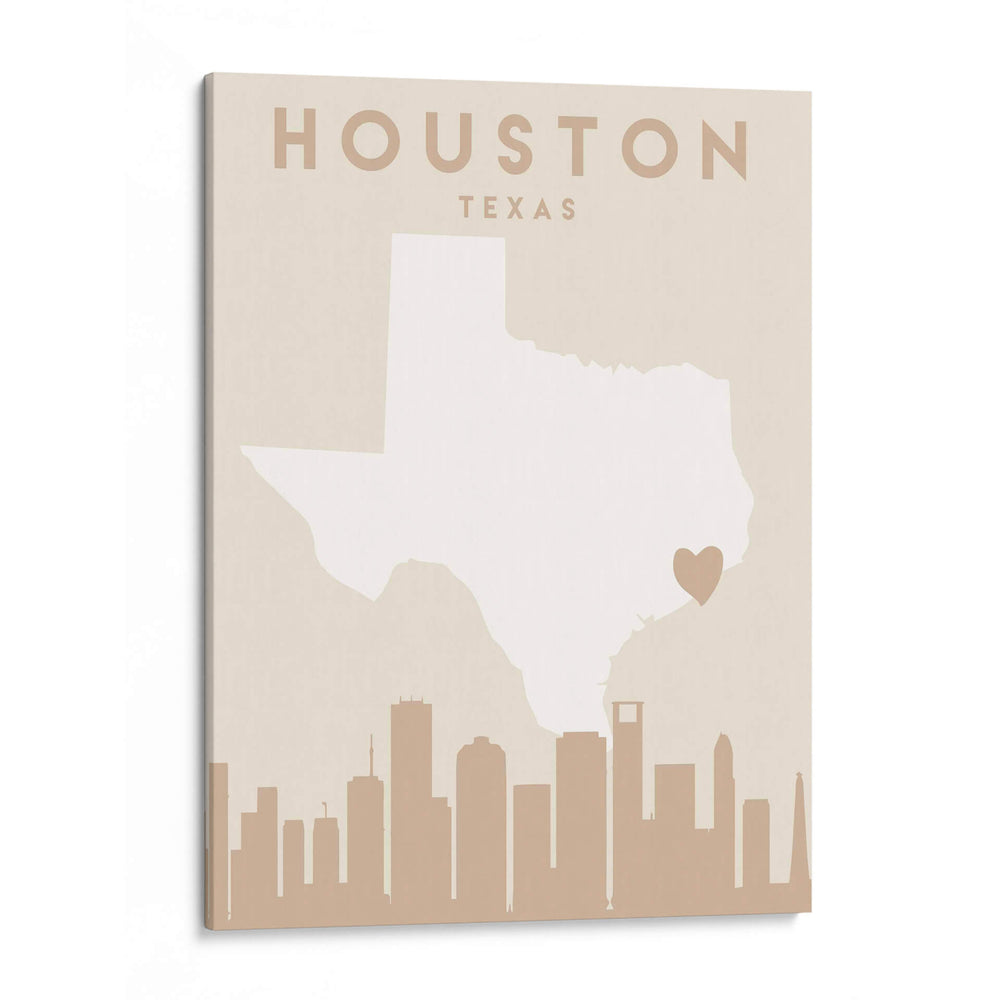 Houston - Mapas del corazón de la ciudad 34 - Emiliano Deificus | Cuadro decorativo de Canvas Lab