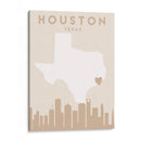Houston - Mapas del corazón de la ciudad 34 - Emiliano Deificus | Cuadro decorativo de Canvas Lab