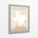 Houston - Mapas del corazón de la ciudad 34 - Emiliano Deificus | Cuadro decorativo de Canvas Lab