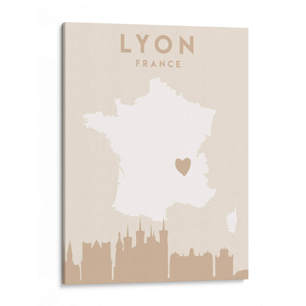 Lyon - Mapas del corazón de la ciudad 43 - Emiliano Deificus | Cuadro decorativo de Canvas Lab