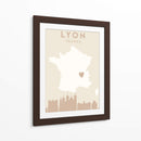 Lyon - Mapas del corazón de la ciudad 43 - Emiliano Deificus | Cuadro decorativo de Canvas Lab