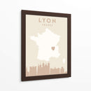 Lyon - Mapas del corazón de la ciudad 43 - Emiliano Deificus | Cuadro decorativo de Canvas Lab