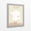 Lyon - Mapas del corazón de la ciudad 43 - Emiliano Deificus | Cuadro decorativo de Canvas Lab