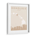 Honolulu - Mapas del corazón de la ciudad 33 - Emiliano Deificus | Cuadro decorativo de Canvas Lab