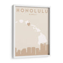 Honolulu - Mapas del corazón de la ciudad 33 - Emiliano Deificus | Cuadro decorativo de Canvas Lab