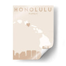Honolulu - Mapas del corazón de la ciudad 33 - Emiliano Deificus | Cuadro decorativo de Canvas Lab