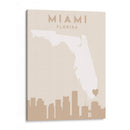 Miami - Mapas del corazón de la ciudad 53 - Emiliano Deificus | Cuadro decorativo de Canvas Lab