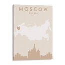 Moscow - Mapas del corazón de la ciudad 56 - Emiliano Deificus | Cuadro decorativo de Canvas Lab