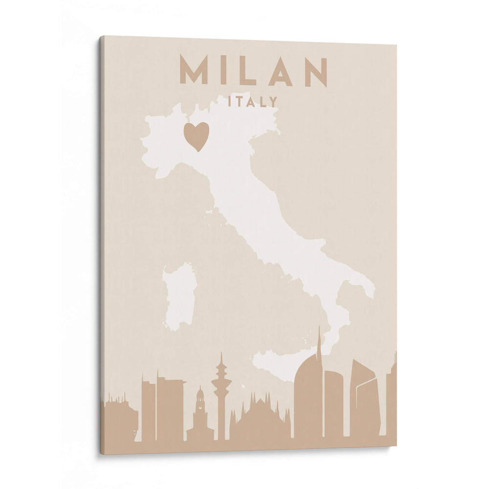 Milan - Mapas del corazón de la ciudad 54 - Emiliano Deificus | Cuadro decorativo de Canvas Lab