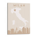 Milan - Mapas del corazón de la ciudad 54 - Emiliano Deificus | Cuadro decorativo de Canvas Lab