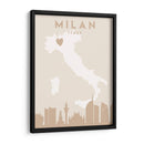 Milan - Mapas del corazón de la ciudad 54 - Emiliano Deificus | Cuadro decorativo de Canvas Lab
