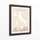 Milan - Mapas del corazón de la ciudad 54 - Emiliano Deificus | Cuadro decorativo de Canvas Lab