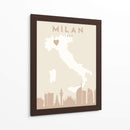 Milan - Mapas del corazón de la ciudad 54 - Emiliano Deificus | Cuadro decorativo de Canvas Lab