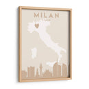 Milan - Mapas del corazón de la ciudad 54 - Emiliano Deificus | Cuadro decorativo de Canvas Lab