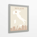 Milan - Mapas del corazón de la ciudad 54 - Emiliano Deificus | Cuadro decorativo de Canvas Lab