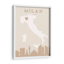 Milan - Mapas del corazón de la ciudad 54 - Emiliano Deificus | Cuadro decorativo de Canvas Lab