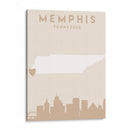 Memphis - Mapas del corazón de la ciudad 51 - Emiliano Deificus | Cuadro decorativo de Canvas Lab