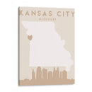 Kansas City - Mapas del corazón de la ciudad 36 - Emiliano Deificus | Cuadro decorativo de Canvas Lab