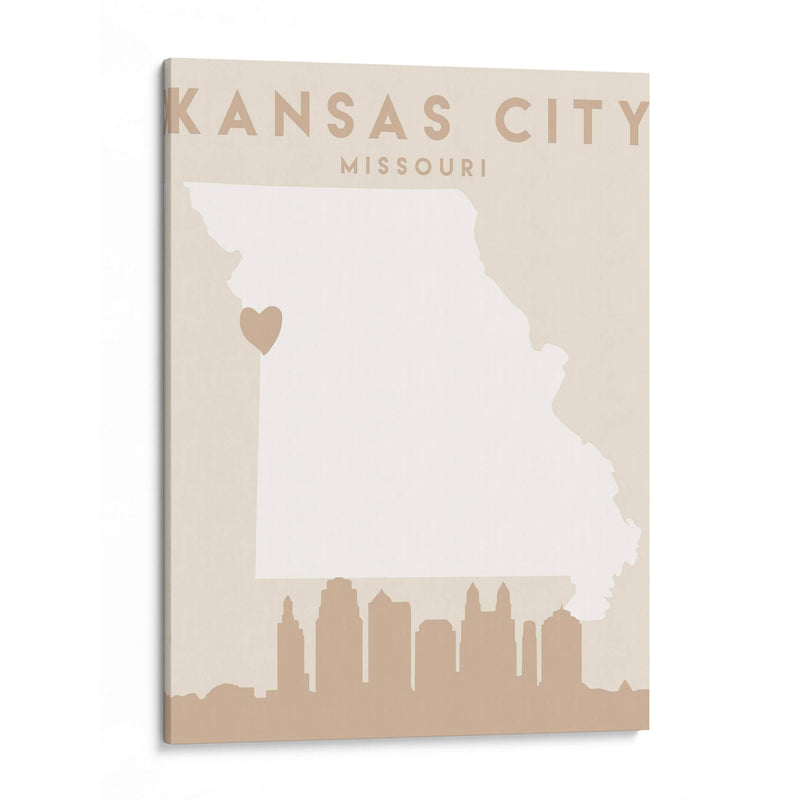 Kansas City - Mapas del corazón de la ciudad 36 - Emiliano Deificus | Cuadro decorativo de Canvas Lab