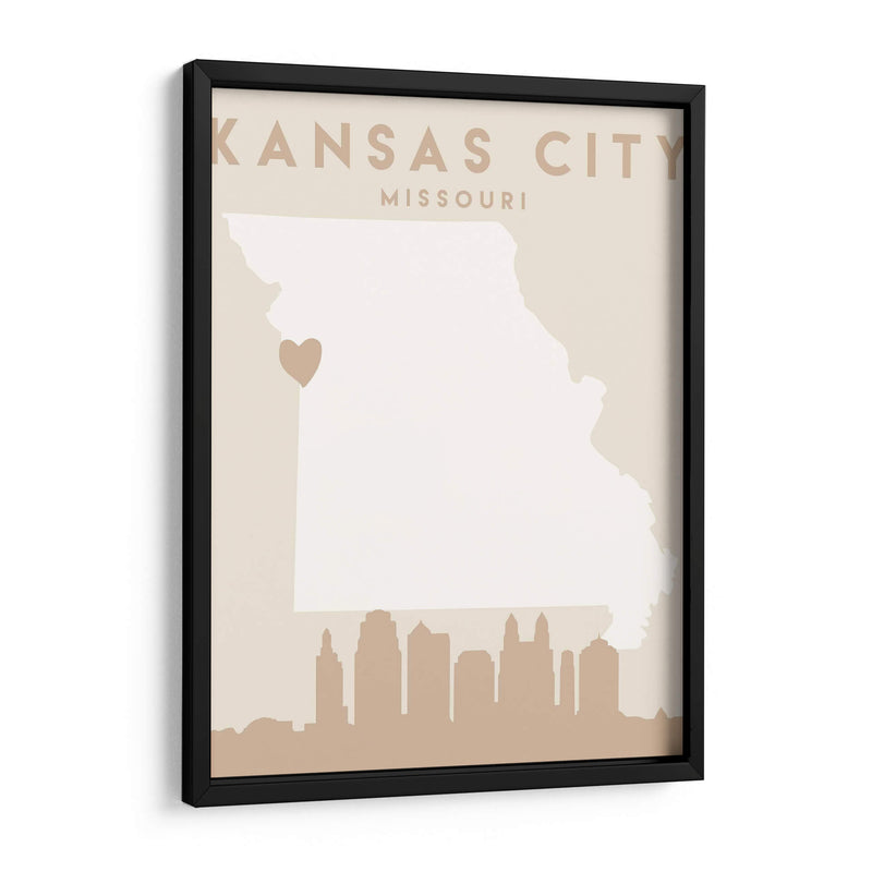 Kansas City - Mapas del corazón de la ciudad 36 - Emiliano Deificus | Cuadro decorativo de Canvas Lab