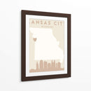Kansas City - Mapas del corazón de la ciudad 36 - Emiliano Deificus | Cuadro decorativo de Canvas Lab