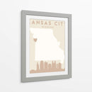 Kansas City - Mapas del corazón de la ciudad 36 - Emiliano Deificus | Cuadro decorativo de Canvas Lab