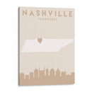 Nashville - Mapas del corazón de la ciudad 58 - Emiliano Deificus | Cuadro decorativo de Canvas Lab