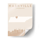 Nashville - Mapas del corazón de la ciudad 58 - Emiliano Deificus | Cuadro decorativo de Canvas Lab