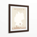 Munich - Mapas del corazón de la ciudad 57 - Emiliano Deificus | Cuadro decorativo de Canvas Lab