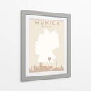 Munich - Mapas del corazón de la ciudad 57 - Emiliano Deificus | Cuadro decorativo de Canvas Lab