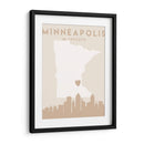Minneapolis - Mapas del corazón de la ciudad 55 - Emiliano Deificus | Cuadro decorativo de Canvas Lab