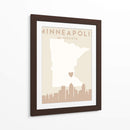 Minneapolis - Mapas del corazón de la ciudad 55 - Emiliano Deificus | Cuadro decorativo de Canvas Lab