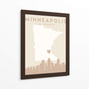 Minneapolis - Mapas del corazón de la ciudad 55 - Emiliano Deificus | Cuadro decorativo de Canvas Lab