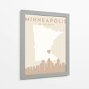 Minneapolis - Mapas del corazón de la ciudad 55 - Emiliano Deificus | Cuadro decorativo de Canvas Lab