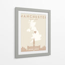 Manchester - Mapas del corazón de la ciudad 45 - Emiliano Deificus | Cuadro decorativo de Canvas Lab