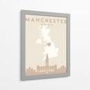 Manchester - Mapas del corazón de la ciudad 45 - Emiliano Deificus | Cuadro decorativo de Canvas Lab