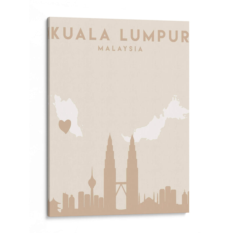 Kuala Lumpur - Mapas del corazón de la ciudad 37 - Emiliano Deificus | Cuadro decorativo de Canvas Lab