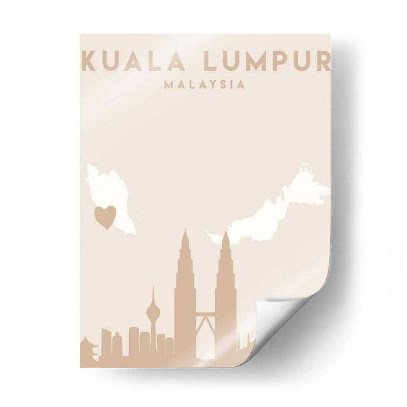 Kuala Lumpur - Mapas del corazón de la ciudad 37 - Emiliano Deificus | Cuadro decorativo de Canvas Lab