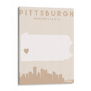 Pittsburgh - Mapas del corazón de la ciudad 67 - Emiliano Deificus | Cuadro decorativo de Canvas Lab