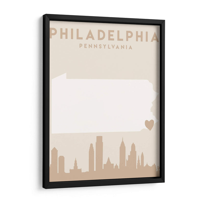 Philadelphia - Mapas del corazón de la ciudad 65 - Emiliano Deificus | Cuadro decorativo de Canvas Lab