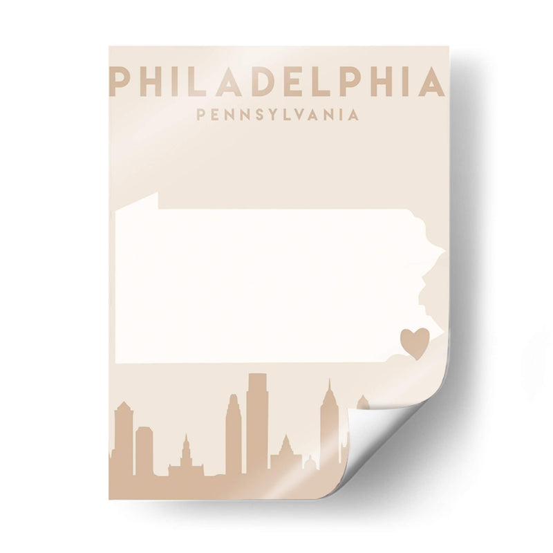 Philadelphia - Mapas del corazón de la ciudad 65 - Emiliano Deificus | Cuadro decorativo de Canvas Lab
