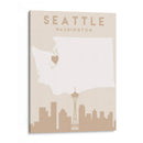 Seattle - Mapas del corazón de la ciudad 78 - Emiliano Deificus | Cuadro decorativo de Canvas Lab