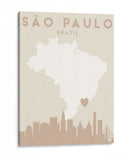 Sao Paulo - Mapas del corazón de la ciudad 77 - Emiliano Deificus | Cuadro decorativo de Canvas Lab