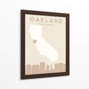Oakland - Mapas del corazón de la ciudad 62 - Emiliano Deificus | Cuadro decorativo de Canvas Lab