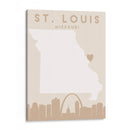 St. Louis - Mapas del corazón de la ciudad 82 - Emiliano Deificus | Cuadro decorativo de Canvas Lab