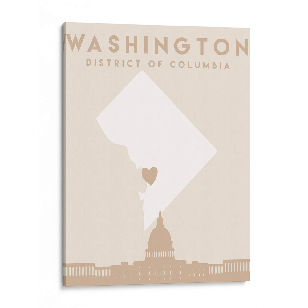 Washington DC - Mapas del corazón de la ciudad 93 - Emiliano Deificus | Cuadro decorativo de Canvas Lab