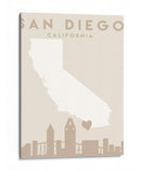 San Diego - Mapas del corazón de la ciudad 74 - Emiliano Deificus | Cuadro decorativo de Canvas Lab