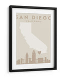 San Diego - Mapas del corazón de la ciudad 74 - Emiliano Deificus | Cuadro decorativo de Canvas Lab