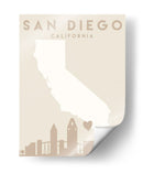 San Diego - Mapas del corazón de la ciudad 74 - Emiliano Deificus | Cuadro decorativo de Canvas Lab